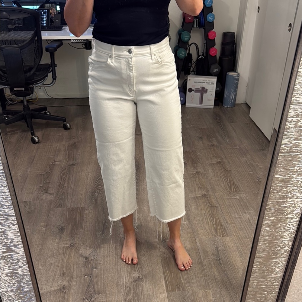 Women's White Cropped Jeans